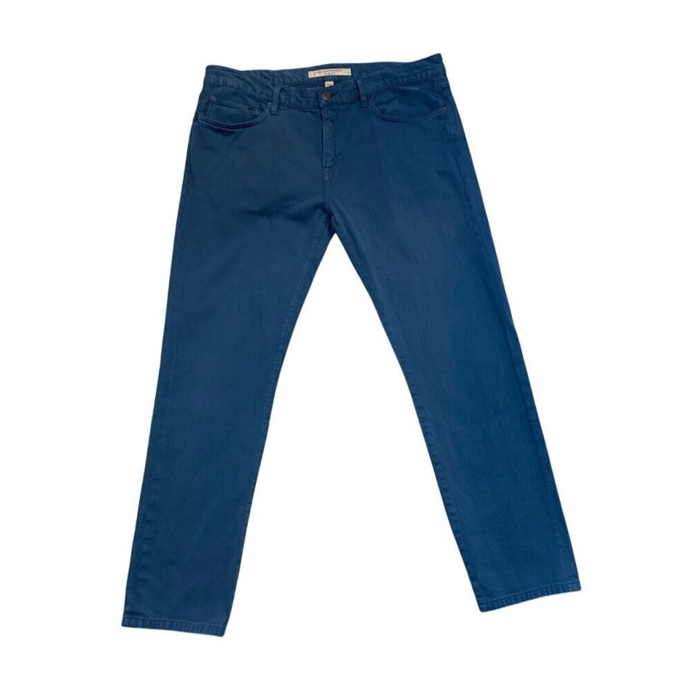 Burberry Brit Mens Slim Fit Blue Trousers W35 L32 Cotton Blend